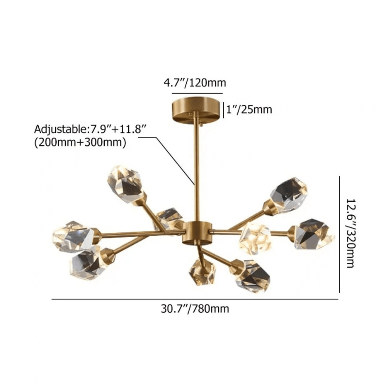 Niksan™ Harmony 9-Light Crystal Sputnik Chandelier (Custom made)